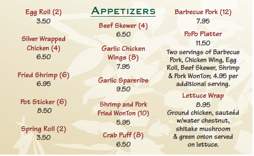 Grand Garden Chinese Restaurant - Menu - Grand Garden Chinese Cuisine